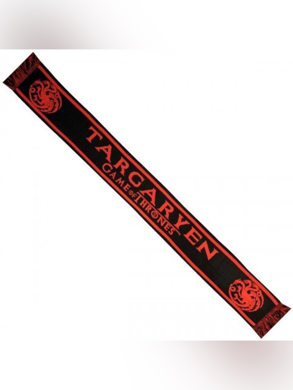 Heron Preston Black & Red Knit Fringe Scarf